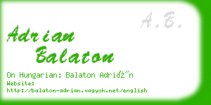 adrian balaton business card